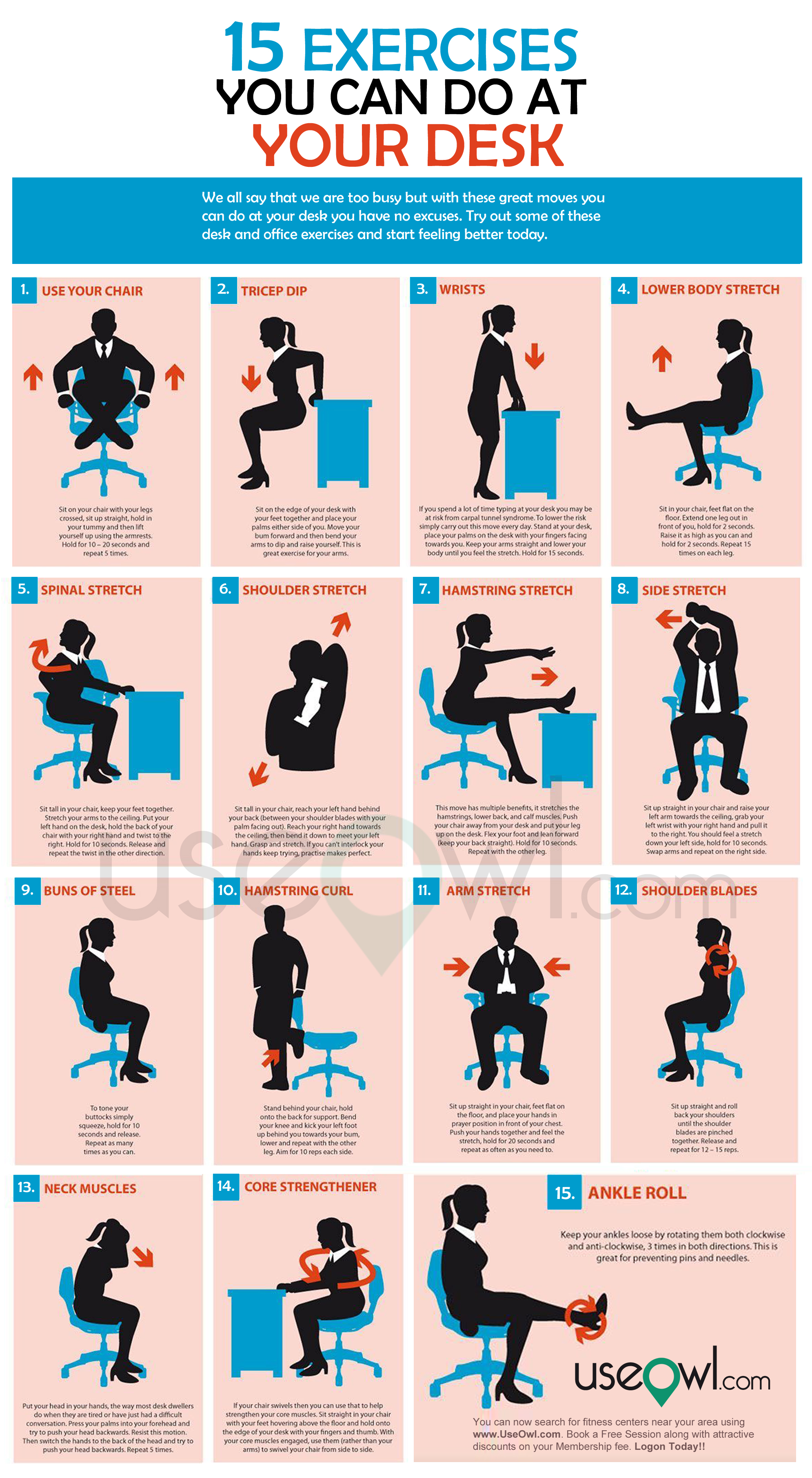 Desk Excercises Will Keep You Focused & Healthy